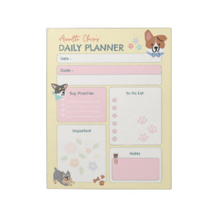 Bloc De Notas El Adorable Perro Pastel Lover Daily Planner Para