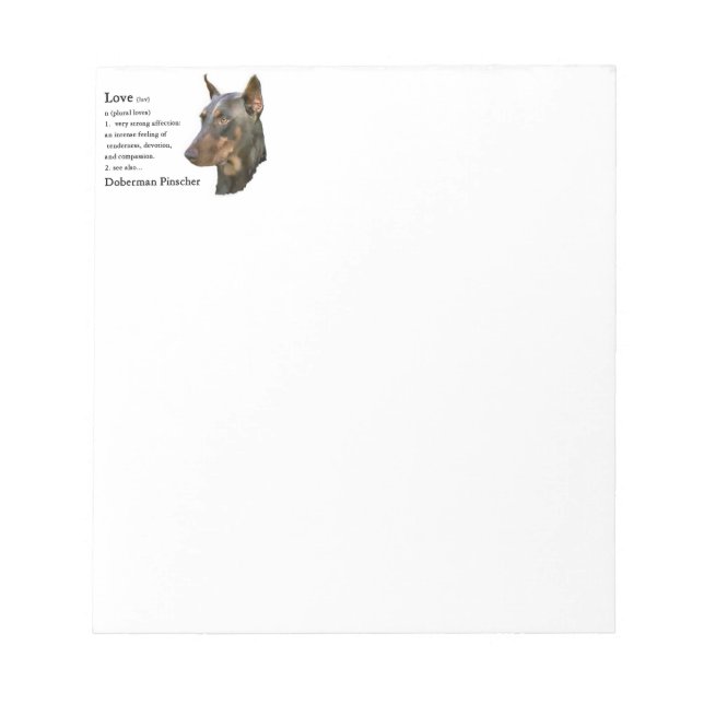 Bloc De Notas El Amor De Arte Doberman Pinscher Es... (Frente)