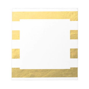 Bloc De Notas El blanco elegante raya el Relieve metalizado