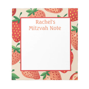 Bloc De Notas El Chica Mitzvah del personalizado Strawberries Ap