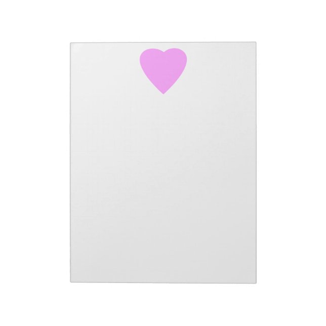 Bloc De Notas El corazón de amor rosado en blanco. (Lado Izquierdo)