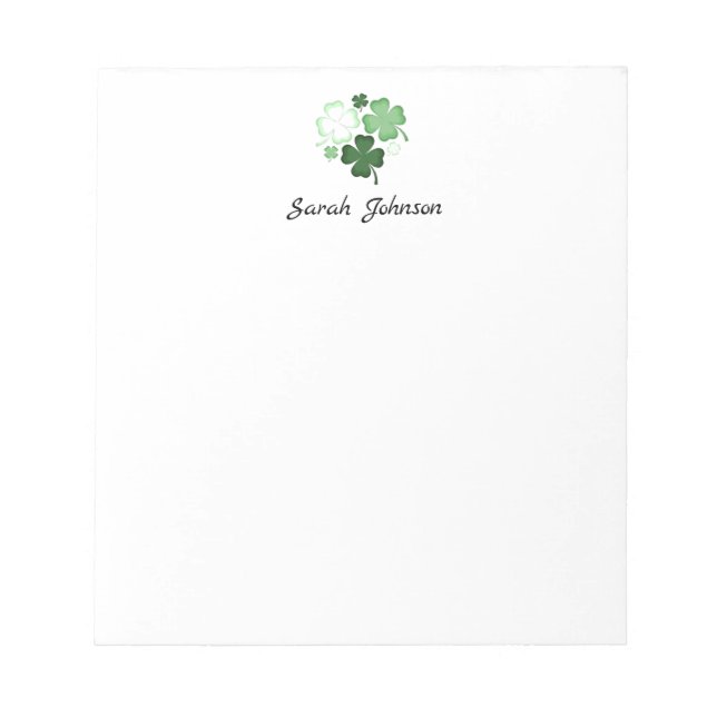 Bloc De Notas El Día de San Patricio Shamrock personalizado (Frente)