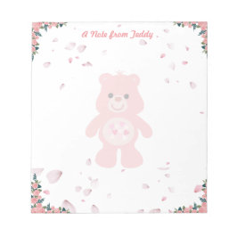 Bloc De Notas El día de San Valentín Cute Rosa Teddy Bear