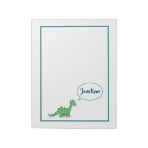 Bloc De Notas El dinosaurio verde personalizado embroma la