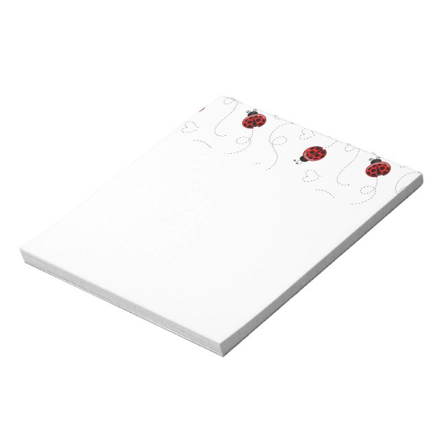 Bloc De Notas El escarabajo Red Ladybug Insect Lover Black Heart (Lado Izquierdo)