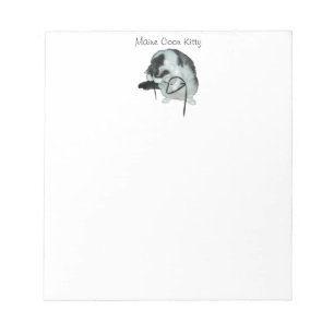Bloc De Notas El gato Maine coon tocando el Notepad