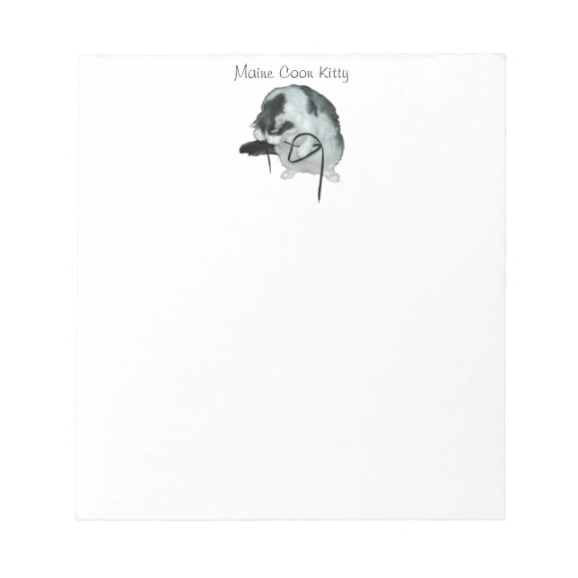 Bloc De Notas El gato Maine coon tocando el Notepad (Frente)