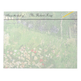 Bloc De Notas El jardín de Daubigny, Vincent Van Gogh.