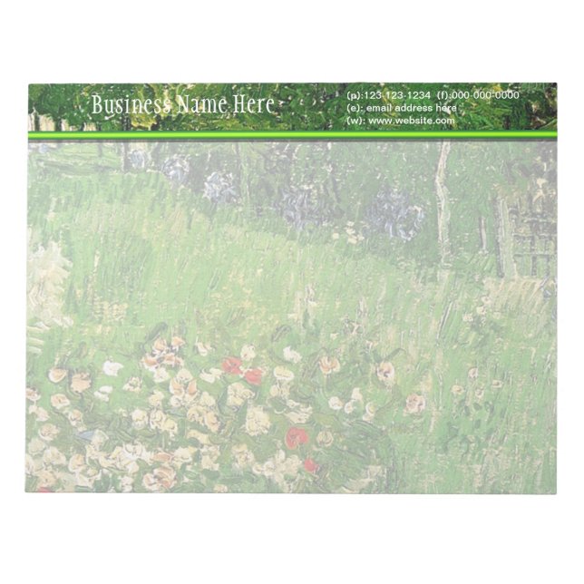Bloc De Notas El jardín de Daubigny, Vincent Van Gogh. (Frente)