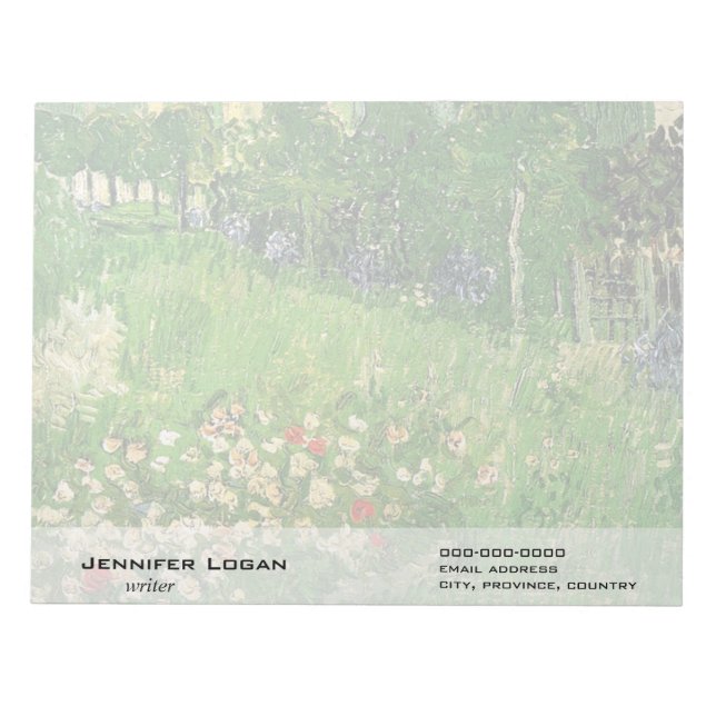 Bloc De Notas El jardín de Daubigny, Vincent Van Gogh. (Frente)