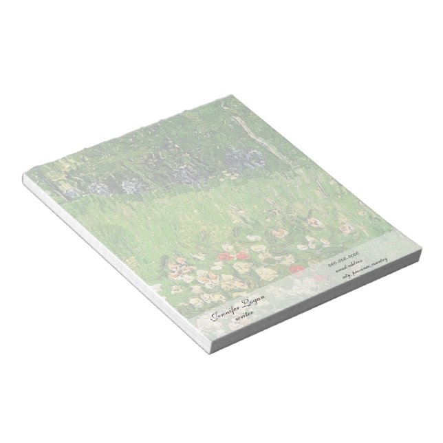 Bloc De Notas El jardín de Daubigny, Vincent Van Gogh. (Lado Derecho)