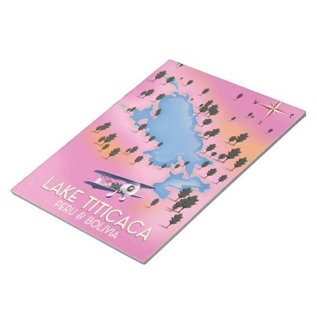 Bloc De Notas El lago Titicaca, perú, el mapa de viajes de Boliv (Lado Derecho)