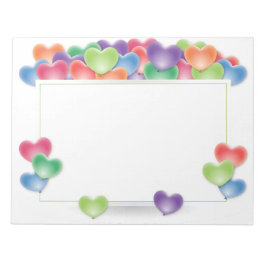Bloc De Notas El marco de los globos del corazón del amor colori