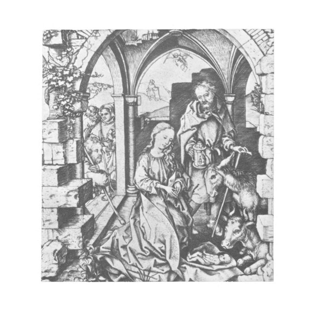 Bloc De Notas El nacimiento de Jesús (por Martin Schongauer) (Frente)