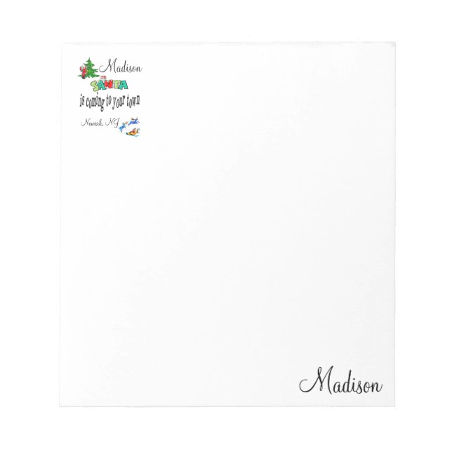 Bloc De Notas El Notepad Santa está llegando a la ciudad (Frente)