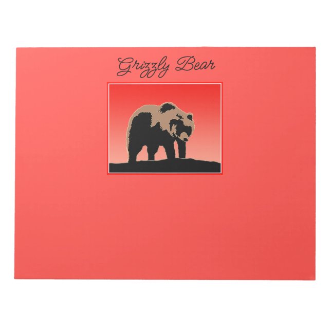 Bloc De Notas El oso pardo al atardecer - Arte de vida salvaje o (Frente)
