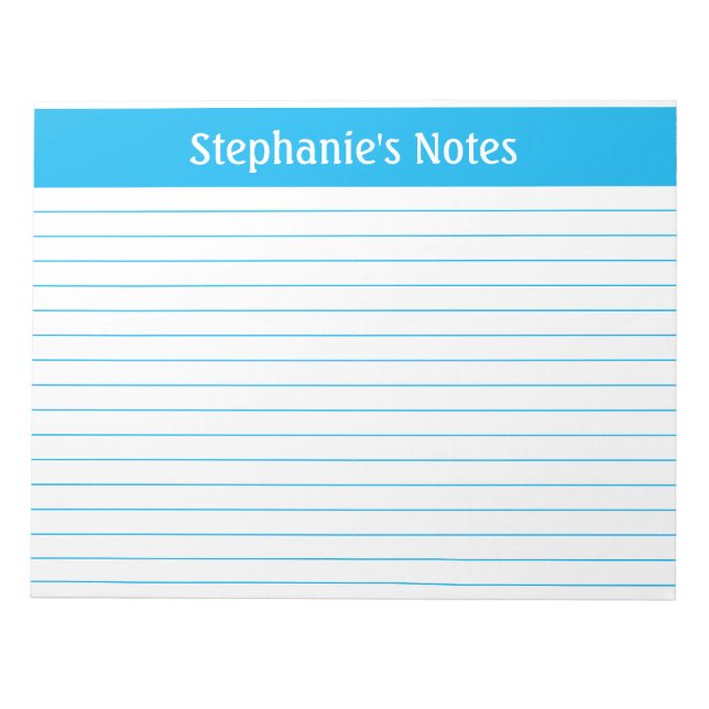 Bloc De Notas El paisaje de Sky Blue Lined 11 x 8.5 Personalizad (Frente)