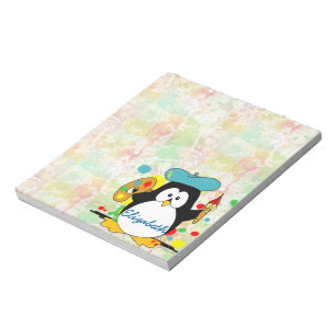 Bloc De Notas El pintor artístico del pingüino personaliza