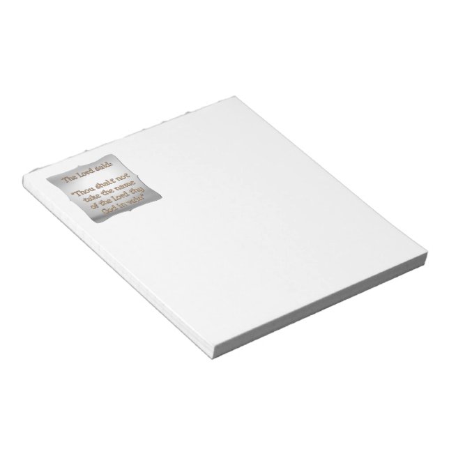 Bloc De Notas El segundo mandamiento (Lado Derecho)