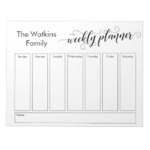 Elaborar guión Planner semanal blanco simple