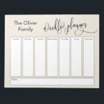 Bloc De Notas Elaborar guión Planner semanal simple, crema<br><div class="desc">Este versátil planificador semanal se ha configurado con elementos muy básicos que pueden ser editados... excepto para el encabezado. La frase "planificador semanal" se representó en un moderno y elaborado tipo de letra caligrafía y se ha colocado, como gráfico, en la parte superior de la página. Utilice los campos de...</div>