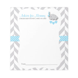 Bloc De Notas Elefante azul y gris | Baby Shower - Asesoramiento