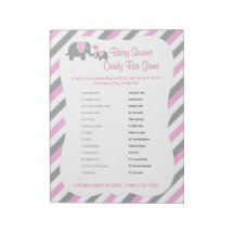 Elefante rosa, blanco y gris Baby Shower - Juego 2