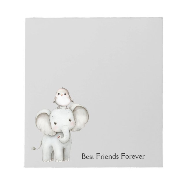 Bloc De Notas Elefante y Ave Mejores Amigos (Frente)