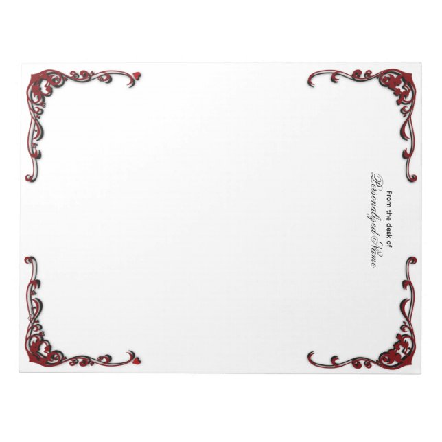 Bloc De Notas Elegancia barroca - negro sin bordes (Frente)