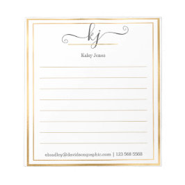 Bloc De Notas Elegant 2 Monogram Script From The Desk Of