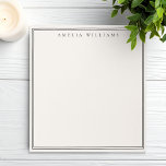 Bloc De Notas Elegant Black and Ivory Minimalist Two Border<br><div class="desc">Create your own personalized notepads with black elegant chic typography monogram name and two border line design on ivory color.</div>