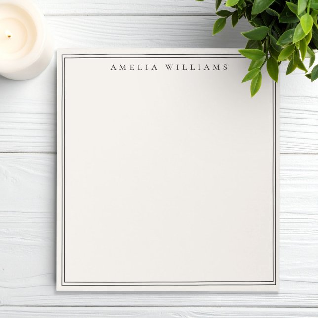 Bloc De Notas Elegant Black and Ivory Minimalist Two Border (Subido por el creador)