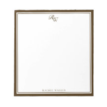 Elegant Brown Monogram Two Border