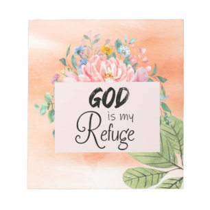 Bloc De Notas Elegant God Is My Refuge Design