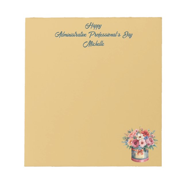 Bloc De Notas Elegant Gold Administrative Professionals Day (Frente)