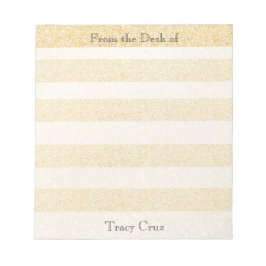 Bloc De Notas Elegant Gold Striped Custom Notes