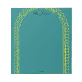 Bloc De Notas Elegant Golden Frame Teacher Notepad
