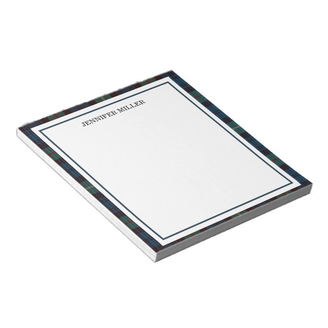 Bloc De Notas Elegant Minimalist Border Custom Notepad, Professi (Lado Derecho)