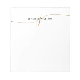 Bloc De Notas Elegant Minimalist Gold Script Monogram