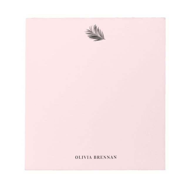 Bloc De Notas Elegant Minimalist Refined palm Leaf Blush Design (Frente)