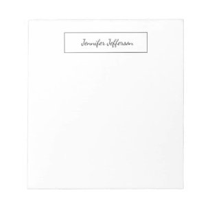 Bloc De Notas Elegant Modern Handwritten Plain Professional