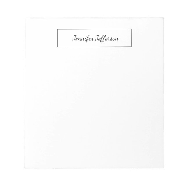 Bloc De Notas Elegant Modern Handwritten Plain Professional (Frente)