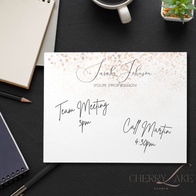 Bloc De Notas Elegant Monogram Personalized Script Gold Accent (Subido por el creador)