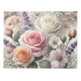 Bloc De Notas Elegant Pink and White Roses Notepad