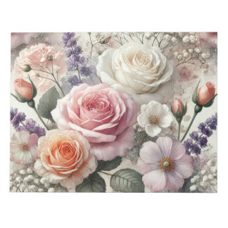 Bloc De Notas Elegant Pink and White Roses Notepad