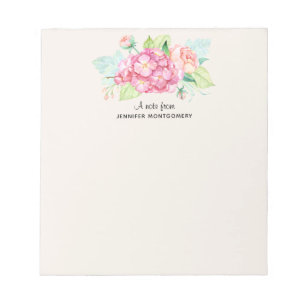 Bloc De Notas Elegant Pink Watercolor Flower Bouquet