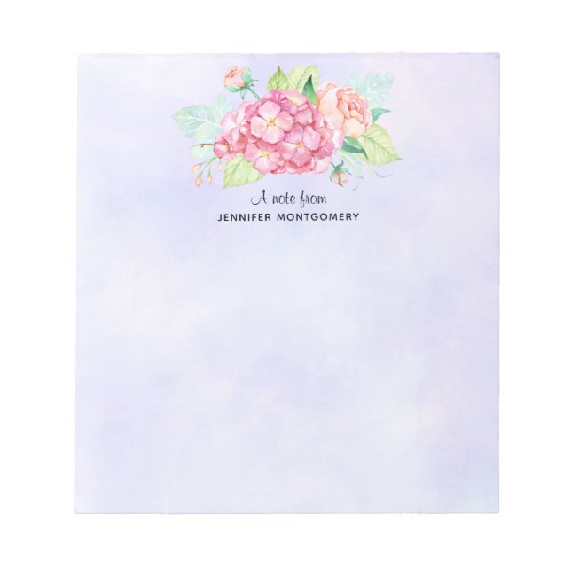Bloc De Notas Elegant Pink Watercolor Flower Bouquet (Frente)