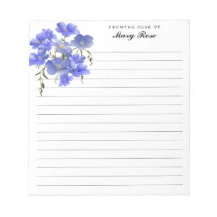 Bloc De Notas Elegant Pretty Purple Flowers Personalized