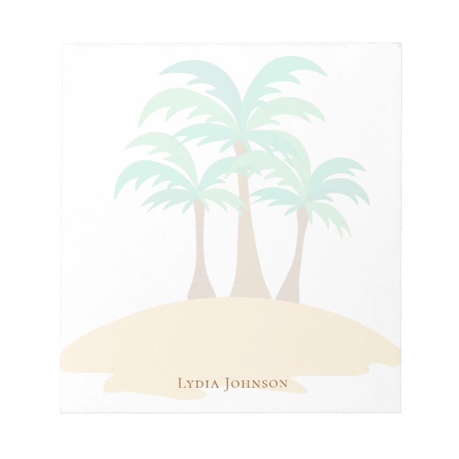 Bloc De Notas Elegant Stylish Tropical Watercolor Cute Palms (Frente)