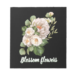 Bloc De Notas Elegant white floral bouquet with green leaves